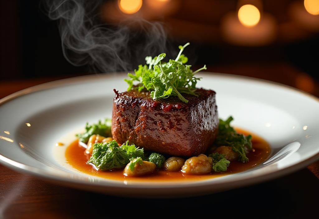 A beautifully plated dish from The Albemarle Grill, showcasing fine dining.