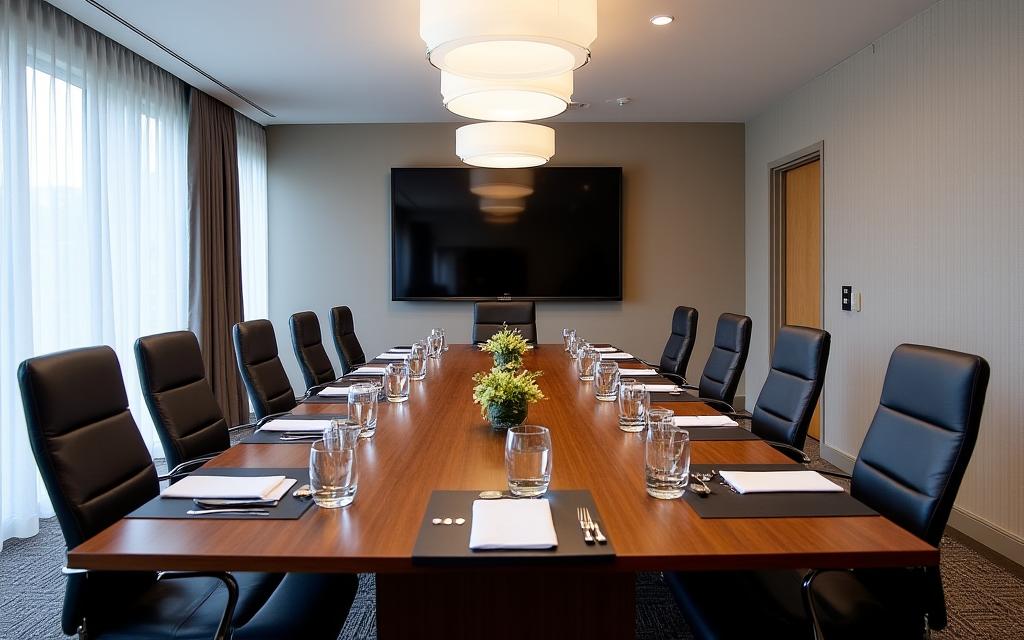 The Albemarle Boardroom, perfectly arranged for a business meeting.