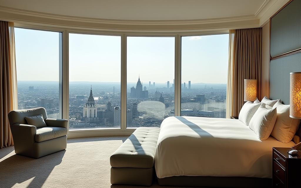 The spacious Mayfair Suite with a panoramic view of London.